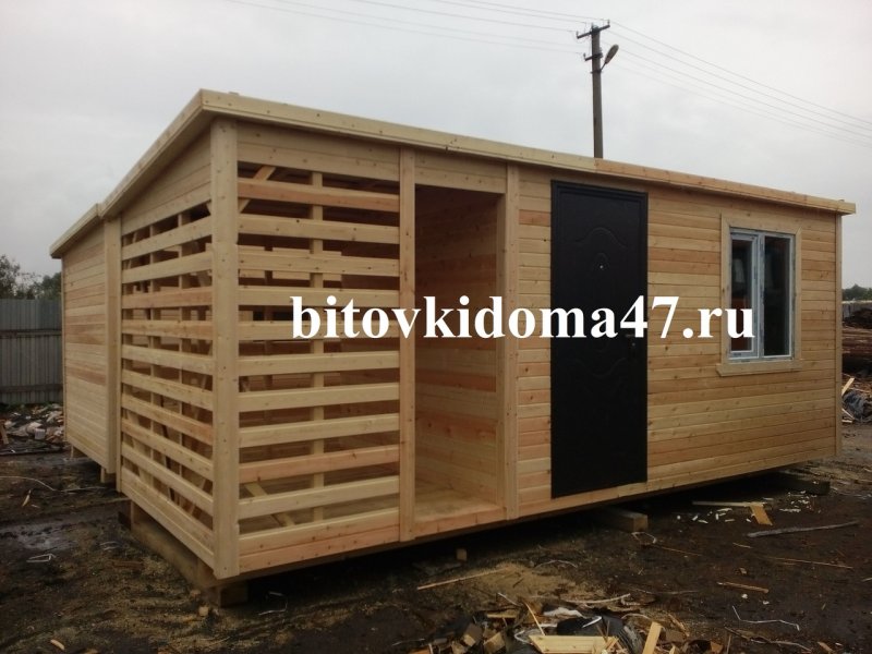 Хозблок с дровником 5х2 односкатный