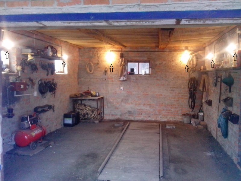 Освещение в гараже 6х4