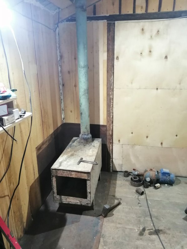 Расположение печки в гараже