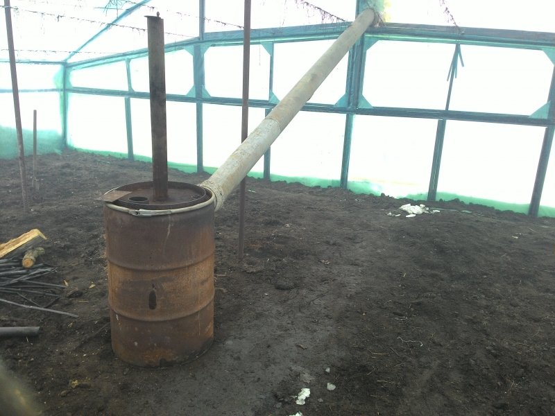 Буржуйка в теплице