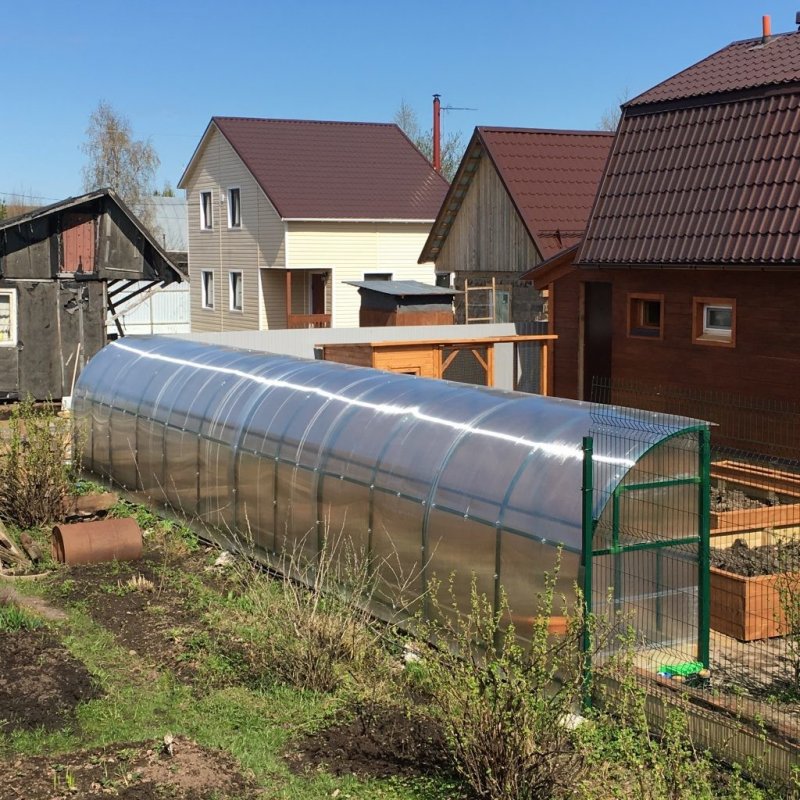 Парник вдоль забора