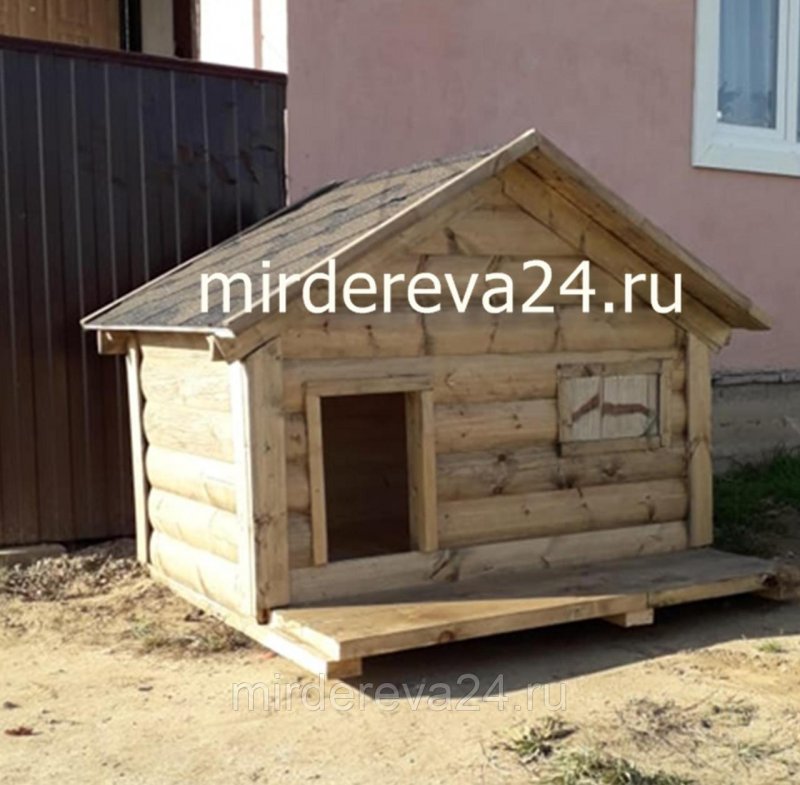 Собачья будка с двускатной крышей