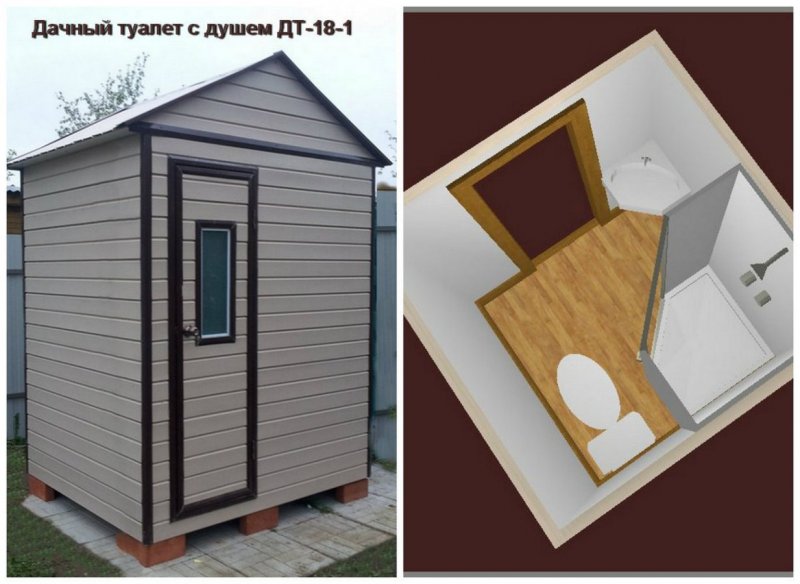 Проект дачного туалета с душем