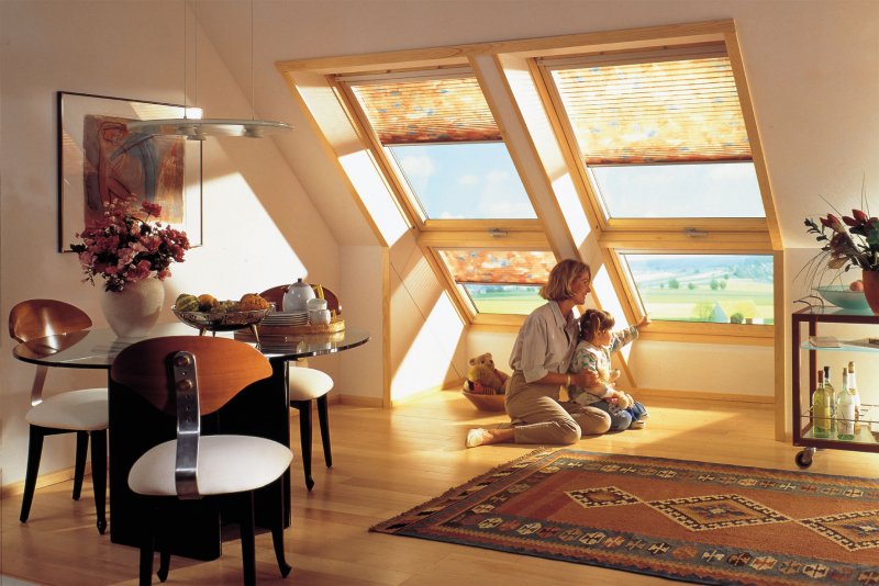 Velux мансардные окна 45 градусов