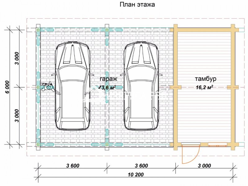 Гараж 6на12 чертеж 2 этажа