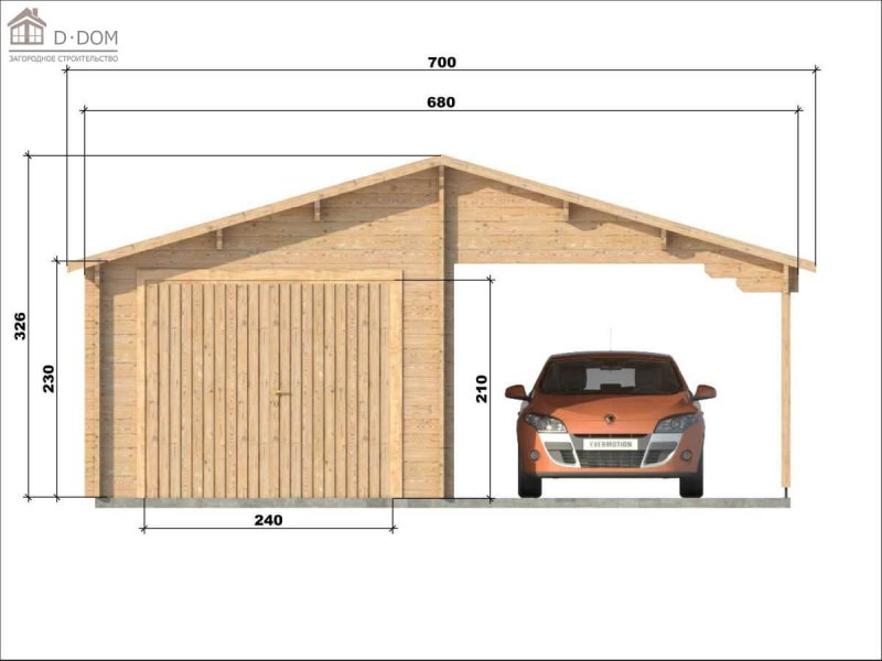 Гараж 6x8 каркасный