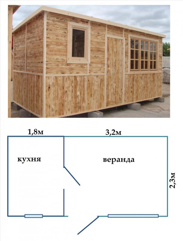 Бытовка Дачная 6х6 чертеж