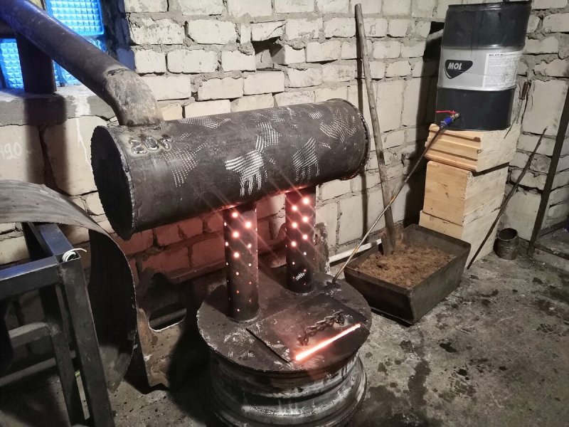 Мини печь для гаража своими руками