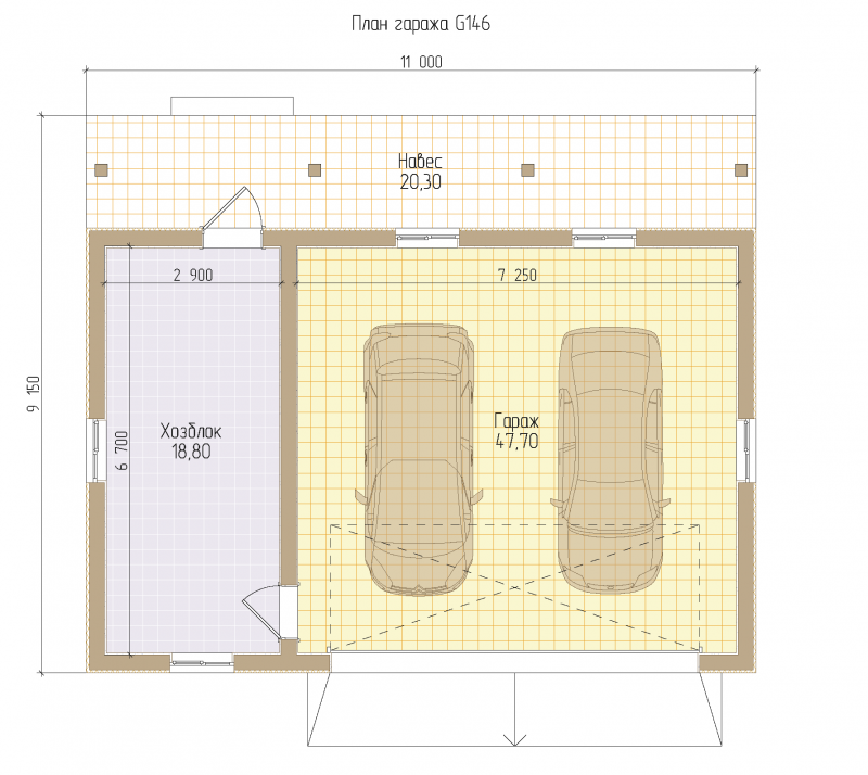 Гараж, 21 м²