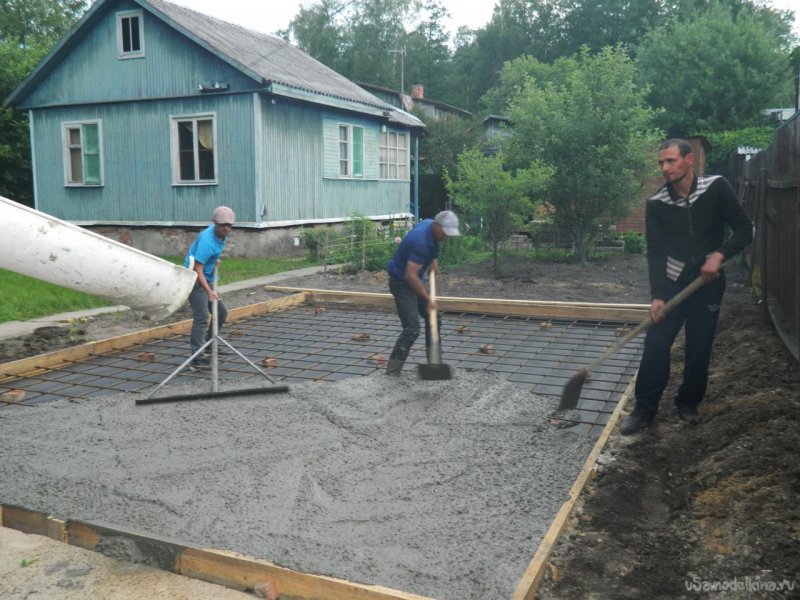 Плитный фундамент под гараж