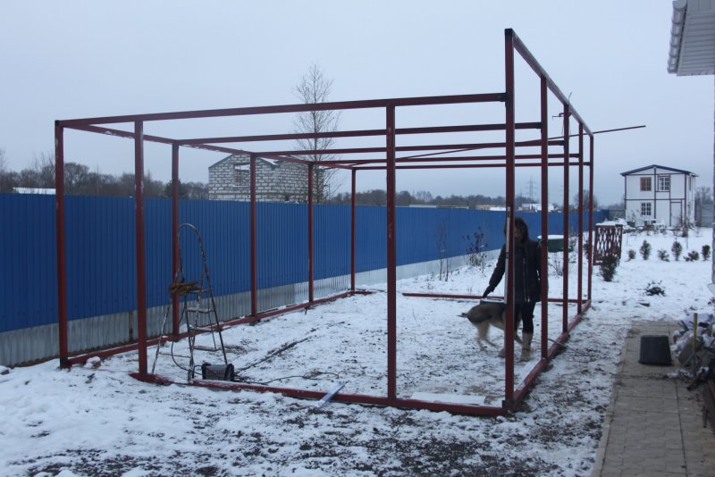 Каркас гаража из металлического профиля