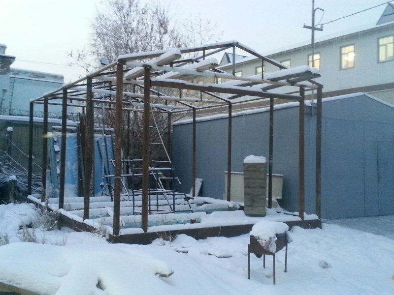 Каркас из труб для гаража