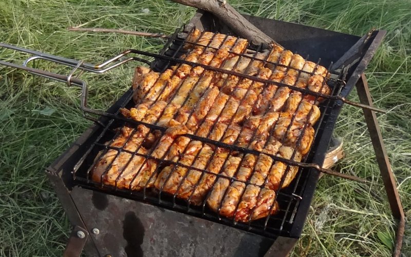 Копчение мяса на костре