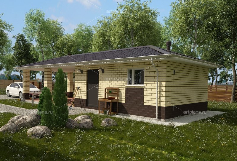 Баня с хозблоком (47 фото)
