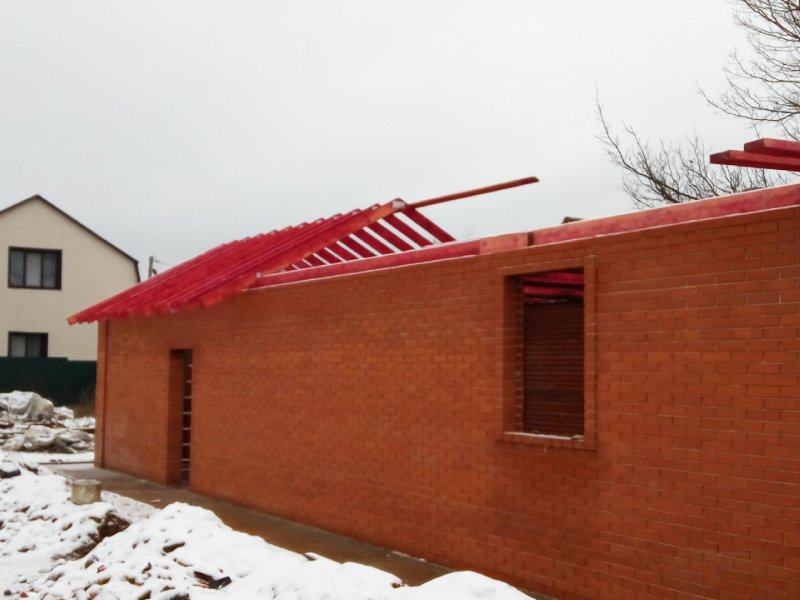 Гараж со скатной кровлей