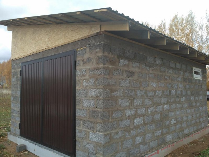 Гараж из шлакоблока 7*7