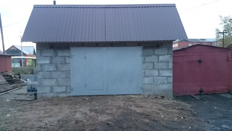 Гараж из пескоблока