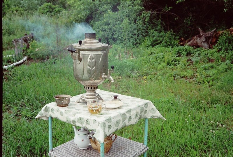 Самовар в беседке