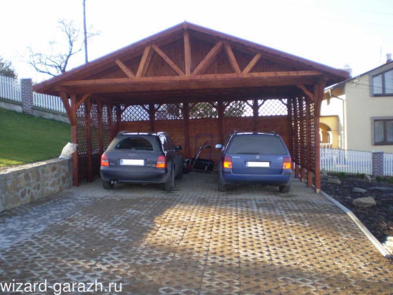 Навес для двух автомобилей