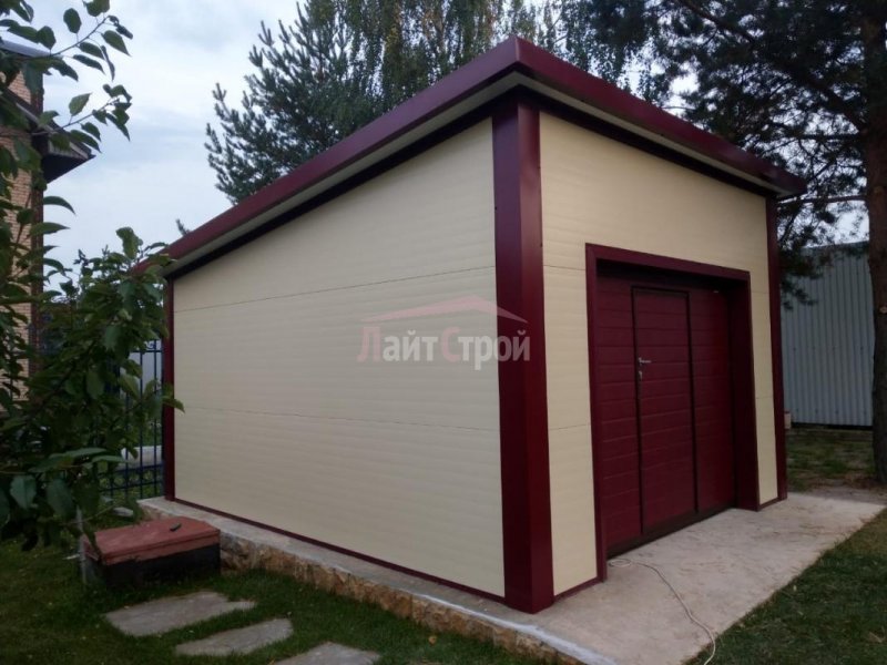 Гараж RAL 1014 из сэндвич панелей