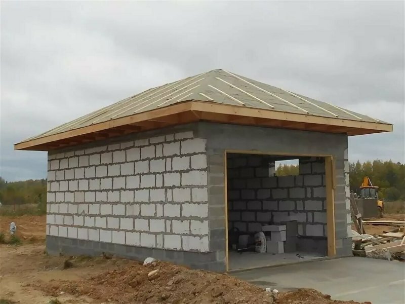 Гараж из газобетона