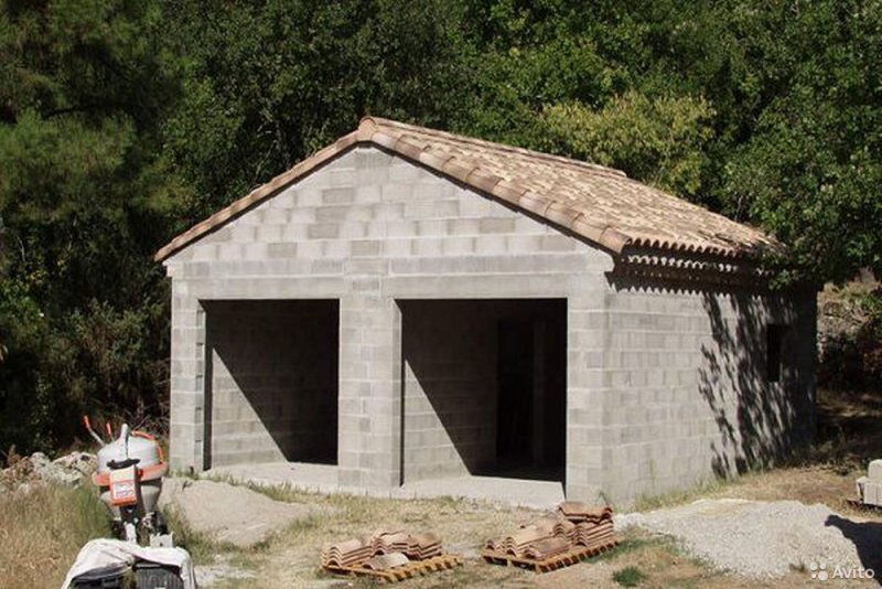 Гараж из шлакоблока
