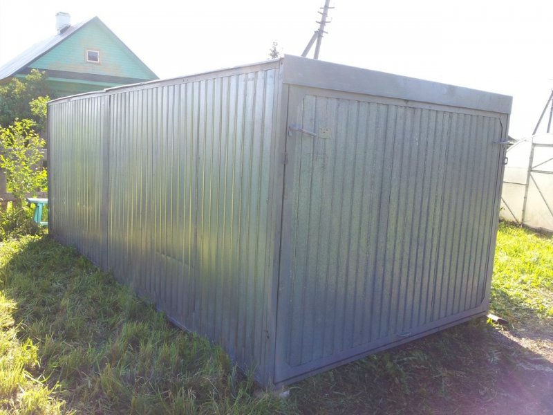 Гараж металлический разборный заводской односкатный