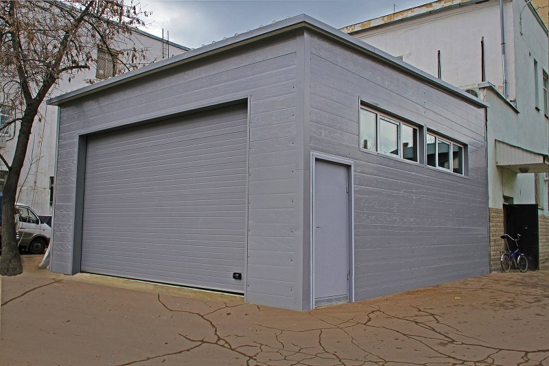 Гараж RAL 1014 из сэндвич панелей