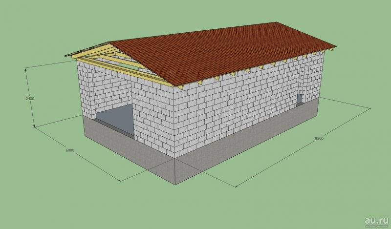 Проект гаража из газосиликатных блоков