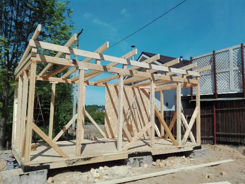 Каркас сарая из бруса 150х150