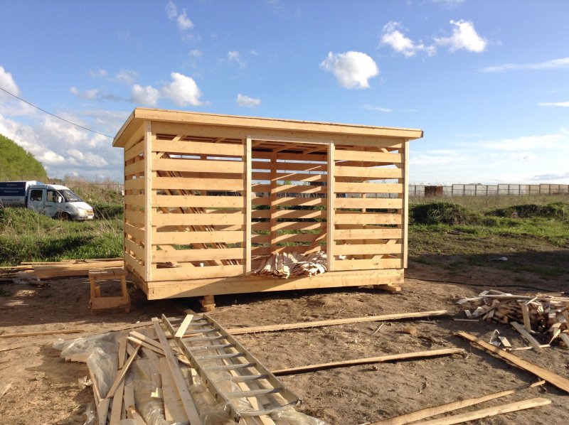 Хозблок с дровником 6x2