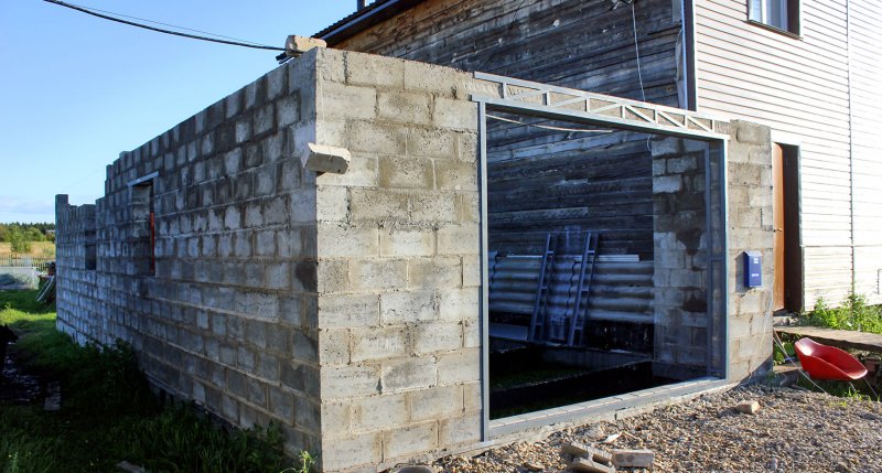 Гараж из шлакоблока