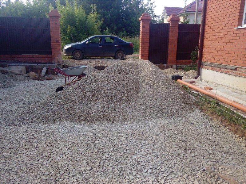 Отсыпка парковки щебнем