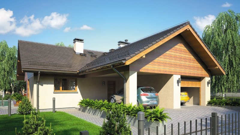 Дом 150 м2 в стиле Райта