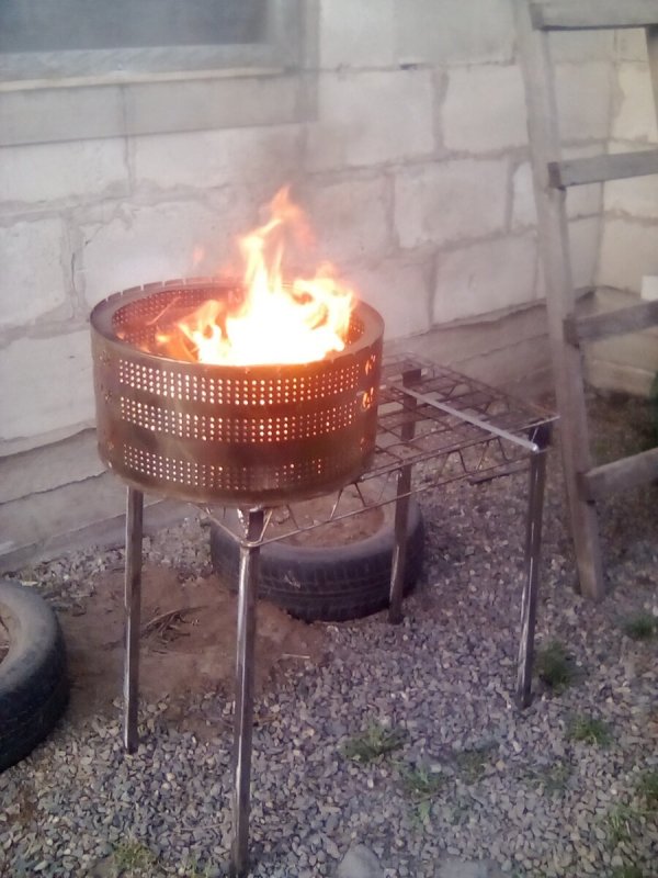 Печь для казана из стиральной машины