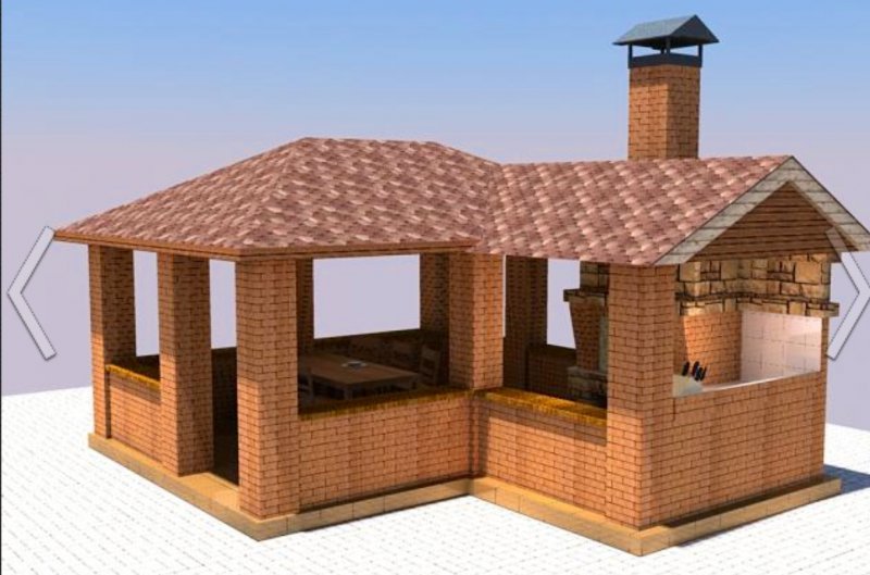 Кирпичная беседка 3х3