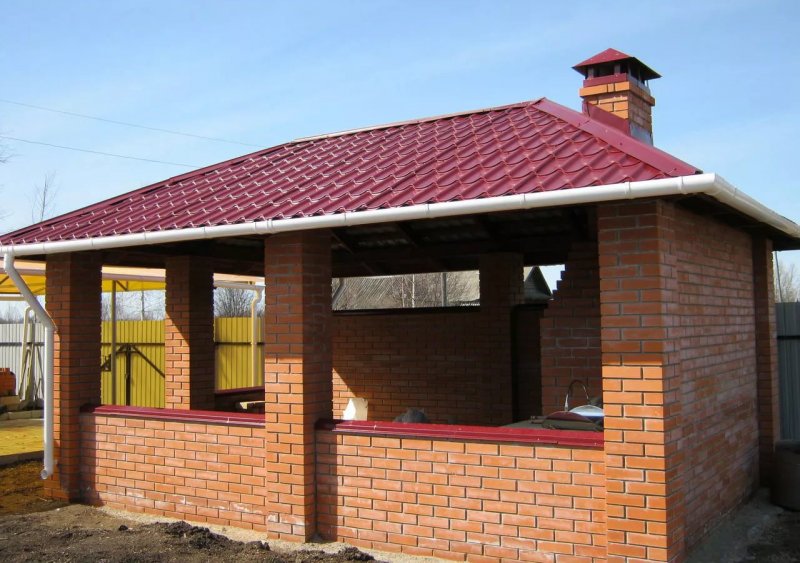 Летние беседки из кирпича