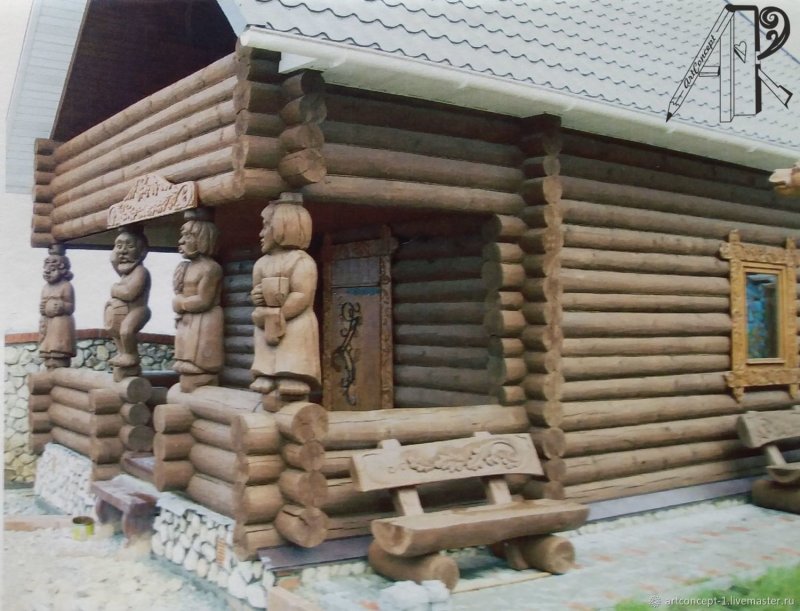 Скамейка из сруба
