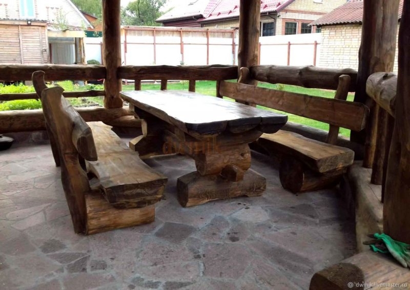 Уличная мебель из бревен