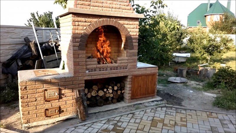 Барбекюшница для дачи из кирпича