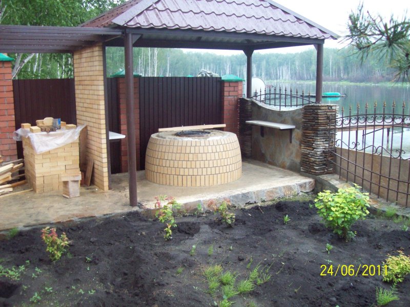 Площадка для тандыра на даче