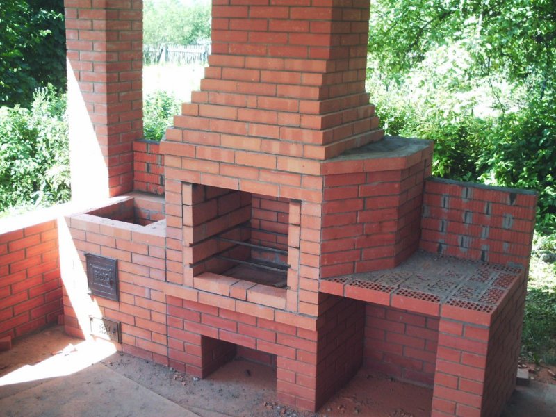 Уличная печь для дачи из кирпича