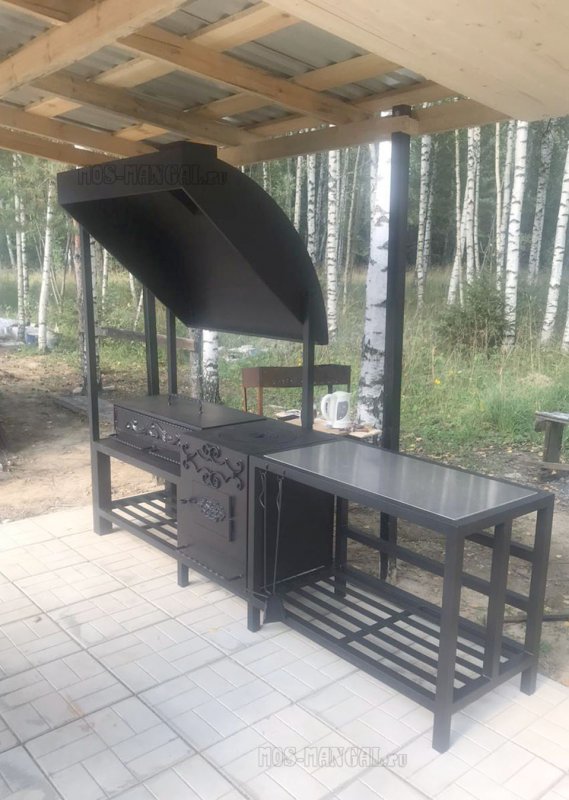 Мангал с печкой Железный