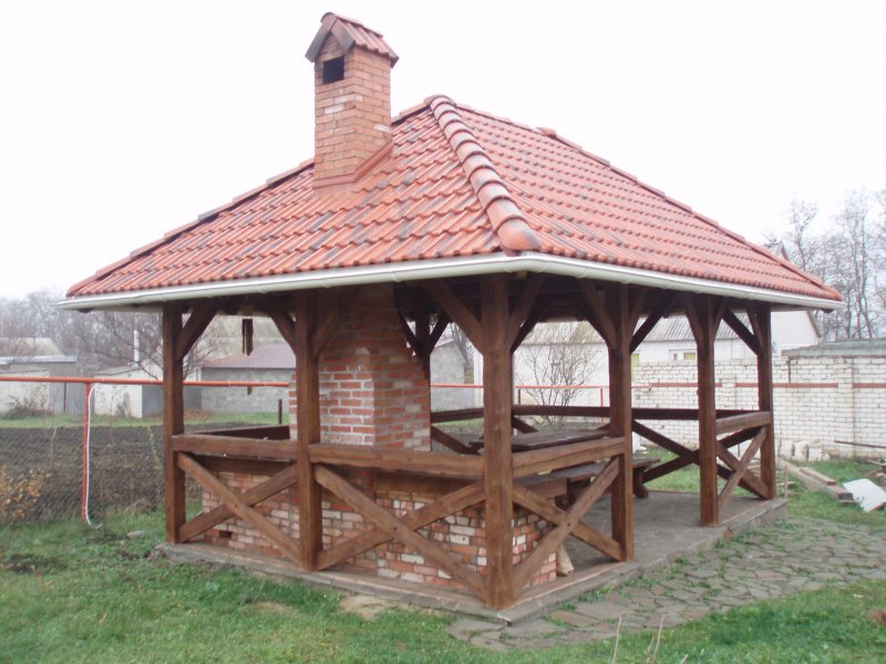 Отделка беседки снаружи