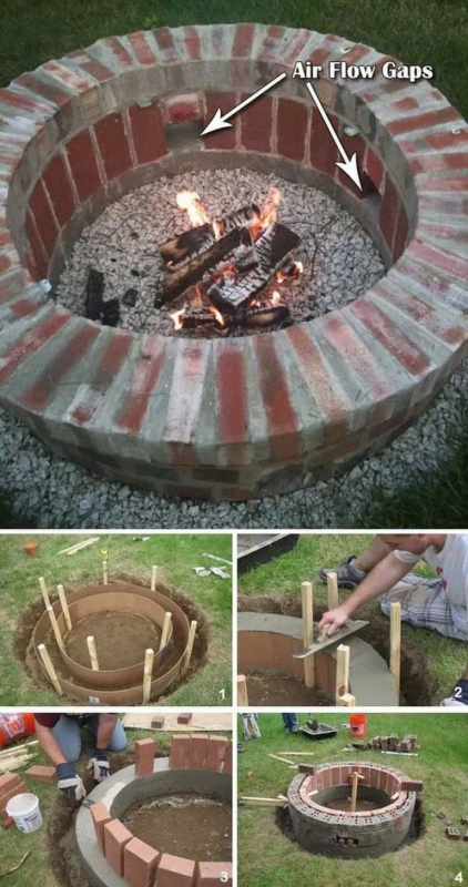 Костровая яма из кирпича