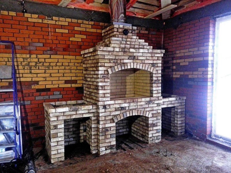 Облицовка мангала из кирпича