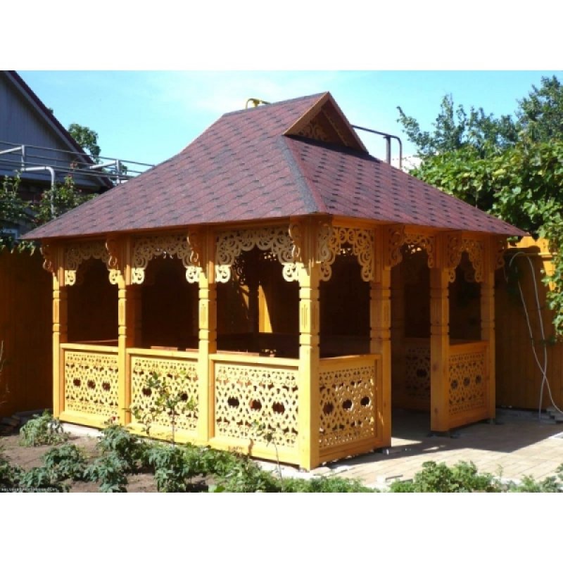 Резные деревянные беседки