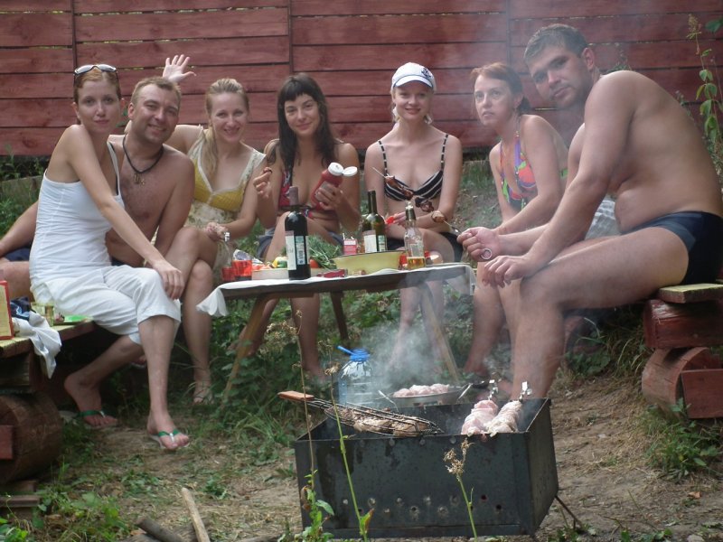 Пьяные шашлыки на природе