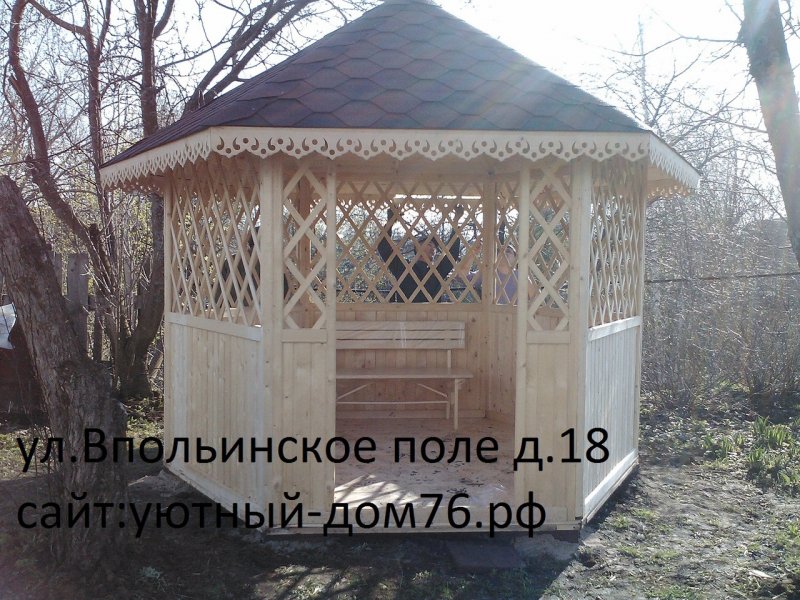 Беседка для дачи шестигранная