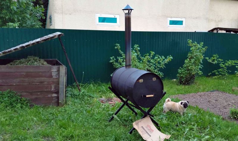 Печь для сжигания мусора из бочки своими руками